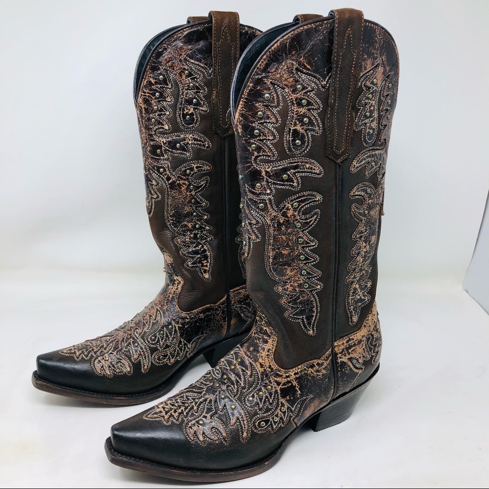 Dan Post Brown and Tan Heeled Boots
